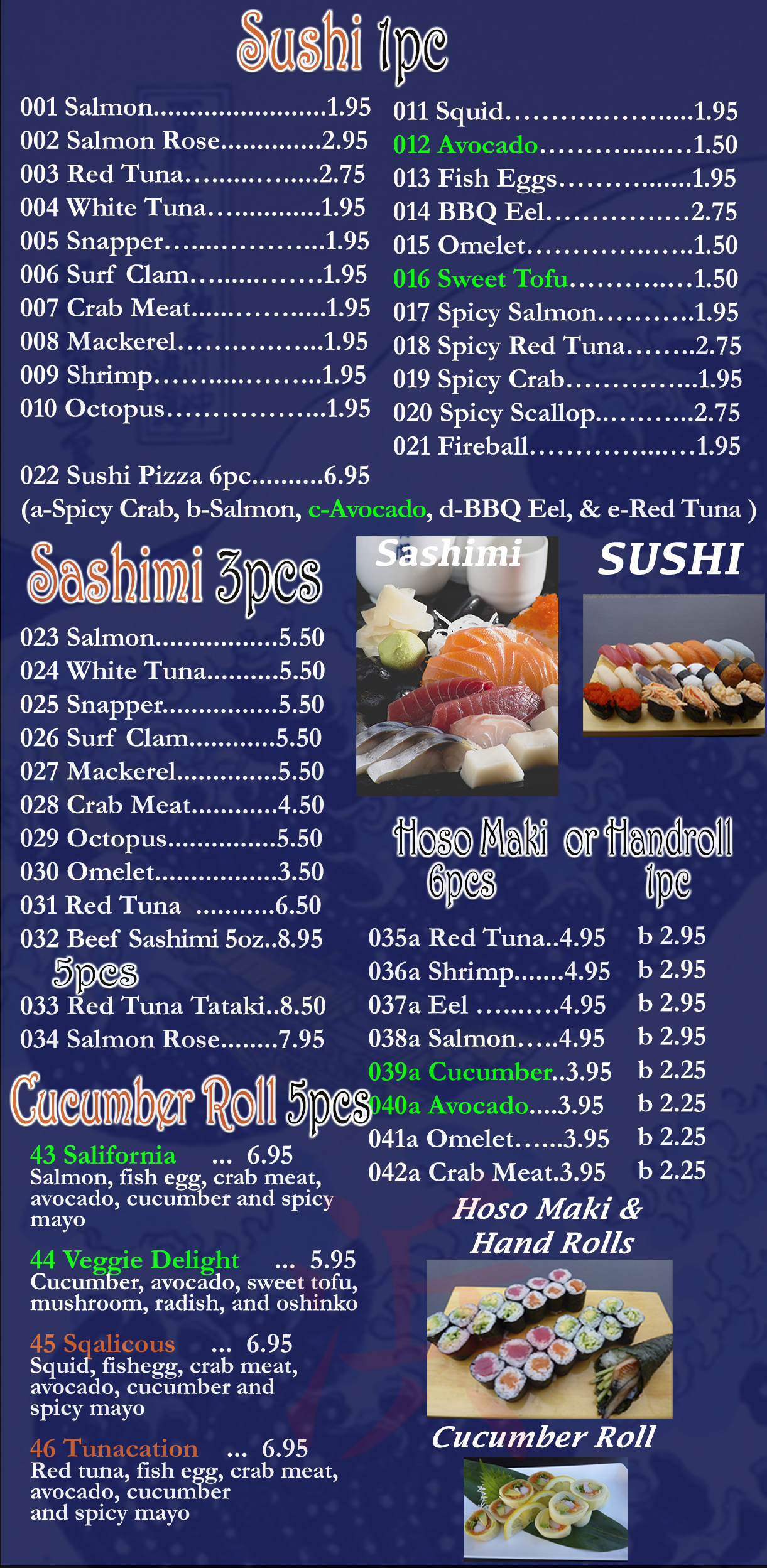 Sushi, Sashimi & Hoso